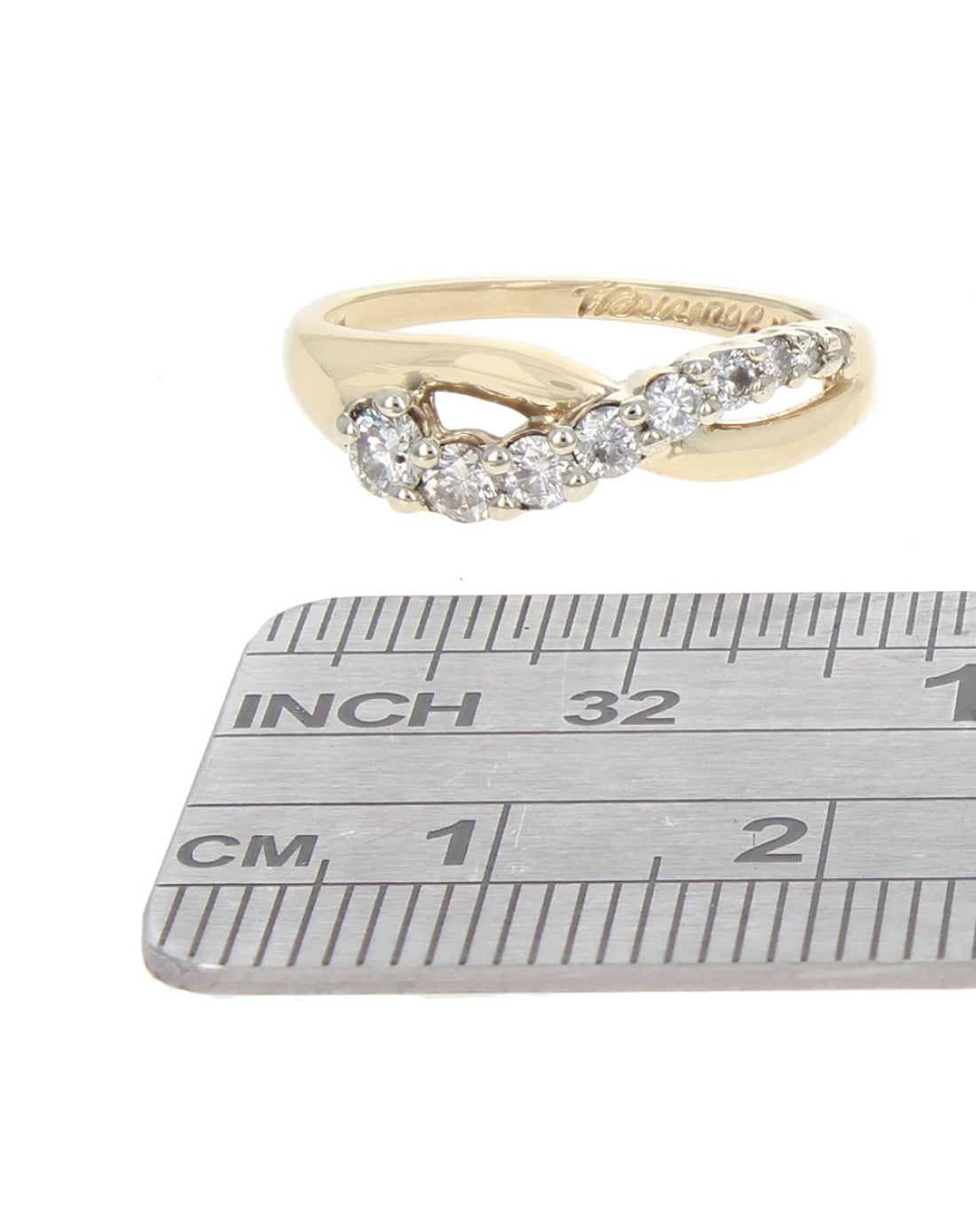 Diamond Crossover Ring in Yellow Gold