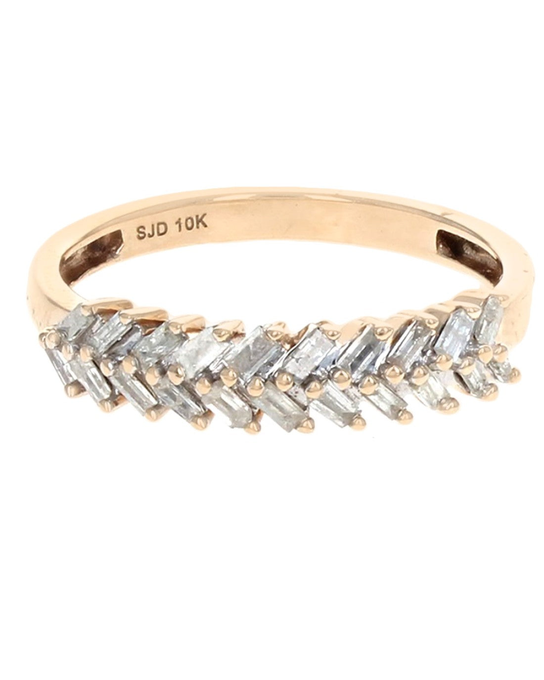 Two Row Diamond Ring in Yellow Gold