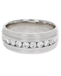 Diamond Milgrain Accent Band in White Gold