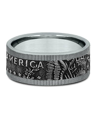 Gentlemen's Kennedy Half Dollar Milgrain Comfort Fit Band in Yellow Gold and Tantalum