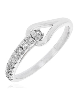 Diamond Hook and Eye Motif Ring