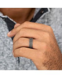 Gentlemen's Snakeskin Pattern Comfort Fit Band in Grey Tantalum