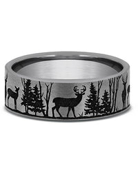 Gentlemen's Nature Scene Comfort Fit Band in Titanium