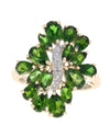 Chrome Diopside and Diamond Accent Cocktail Ring