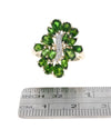 Chrome Diopside and Diamond Accent Cocktail Ring