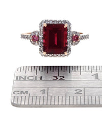 Pink Tourmaline and Diamond Halo Ring