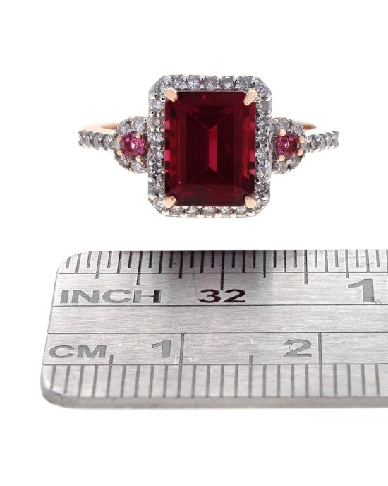 Pink Tourmaline and Diamond Halo Ring