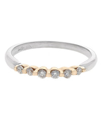 Diamond Ring Guard in White and Yellow Gold