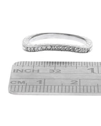 Diamond Etched Milgrain Ring Guard in White Gold