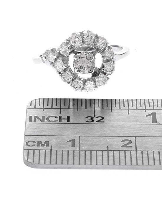 Diamond Halo Ring in Gold