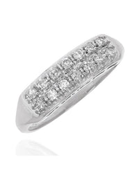 2 Row Diamond Ring in White Gold