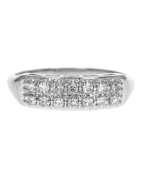 2 Row Diamond Ring in White Gold