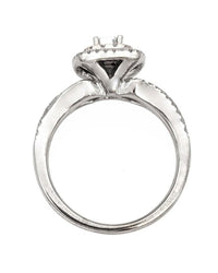 Diamond Double Halo Engagement Ring in White and Rose Gold