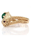 Chrysoprase and Ruby Snake Ring in Yellow Gold