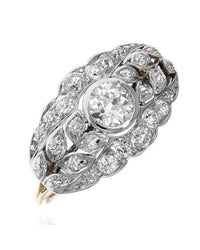 European Diamond Scalloped Edge Ring