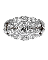 European Diamond Scalloped Edge Ring