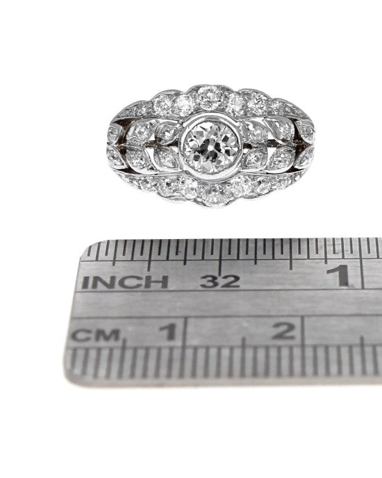 European Diamond Scalloped Edge Ring
