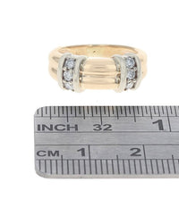 Diamond Station Fluted Tapered Ring