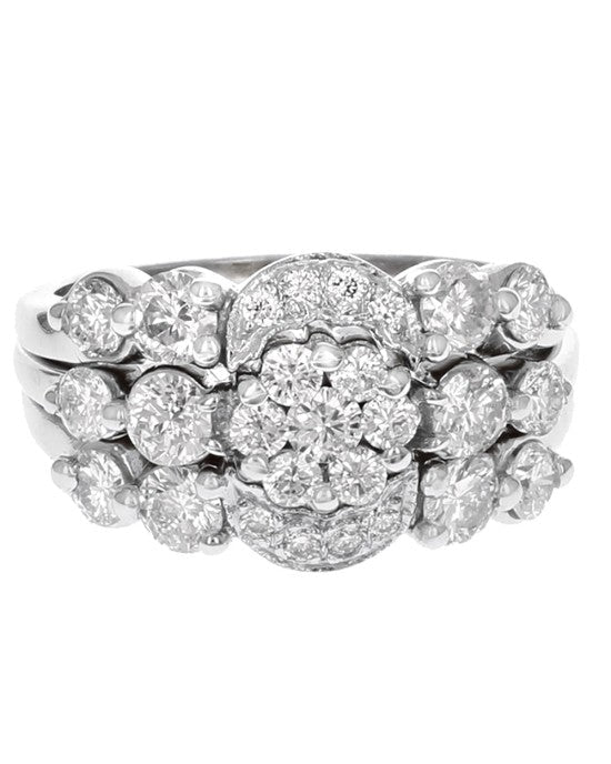 Sonia B. Diamond Cluster Wedding Set