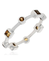 Alternating Round and Square Citrine Stack Ring