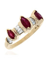 Alternating Diamond and Ruby Ring