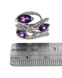 Amethyst and Diamond Open Fashion Ring