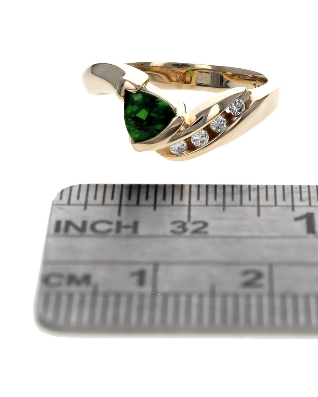 Chrome Diopside and Diamond Ring in Gold