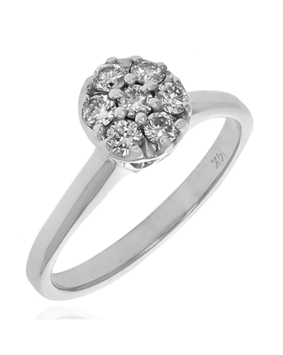Diamond Cluster Ring in White Gold