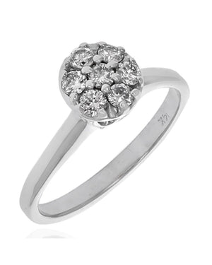 Diamond Cluster Ring in White Gold