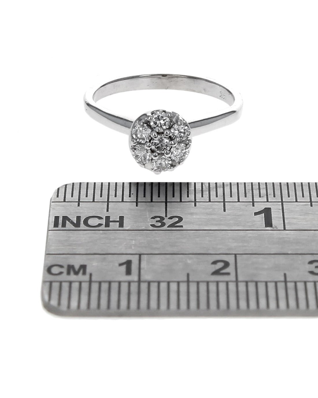 Diamond Cluster Ring in White Gold