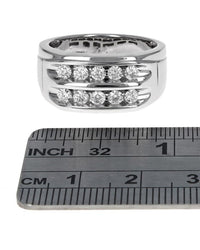 Gentleman's 2 Row Diamond Tapered Band
