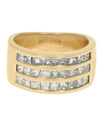 3 Row Princess Diamond Band