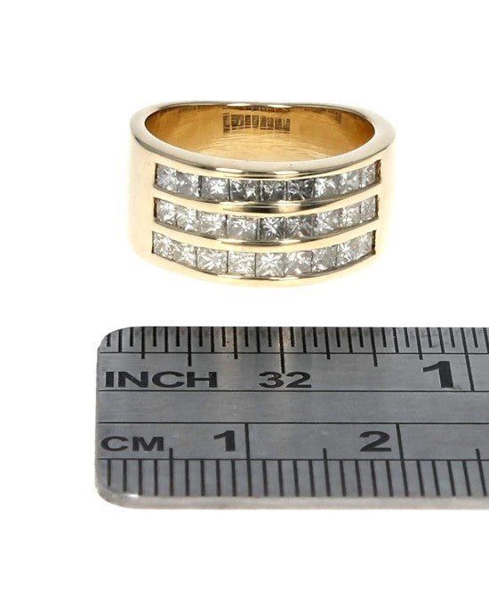 3 Row Princess Diamond Band