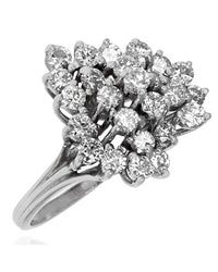 Diamond Cluster Ring in White Gold