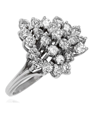 Diamond Cluster Ring in White Gold