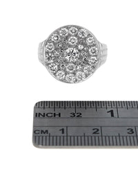 Gentlemans Round Top Diamond Cluster Ring