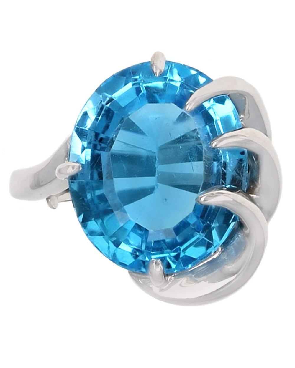 Fancy Cut Swiss Blue Topaz Fashion Ring