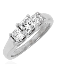 3 Stone Princess Diamond Ring