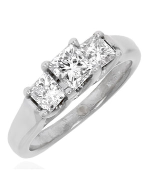 3 Stone Princess Diamond Ring