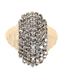 7-Row Diamond Cluster Ring in Yellow Gold