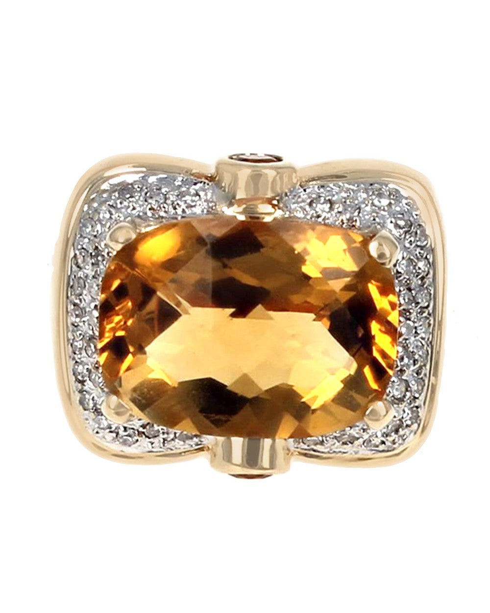 Citrine and Diamond Fashion Ring in Yellow Gold