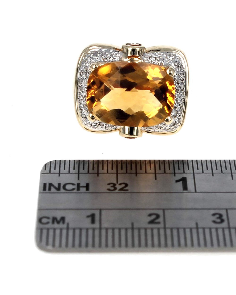 Citrine and Diamond Fashion Ring in Yellow Gold
