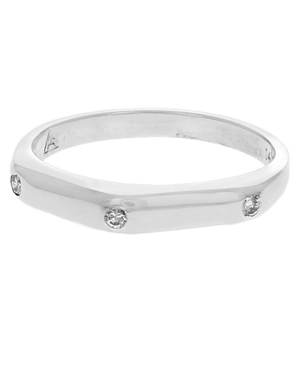 Diamond Stack Band in White Gold