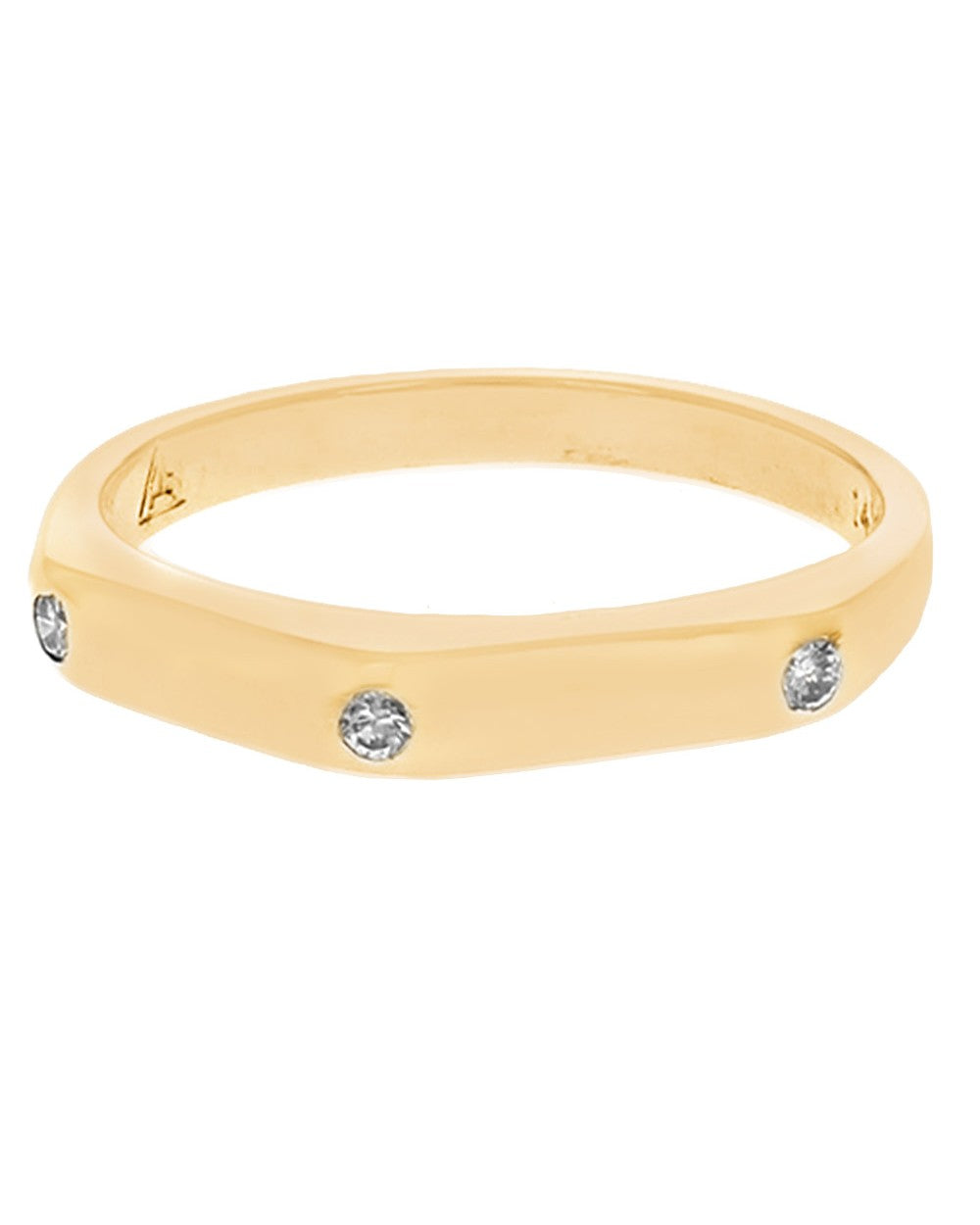 Diamond Stack Band in Yellow Gold