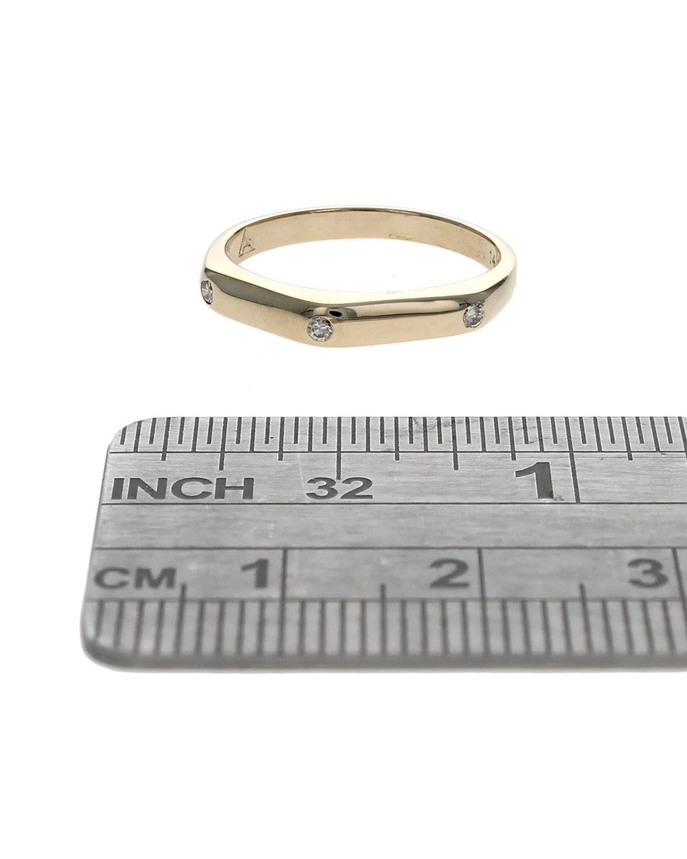 Diamond Stack Band in Yellow Gold