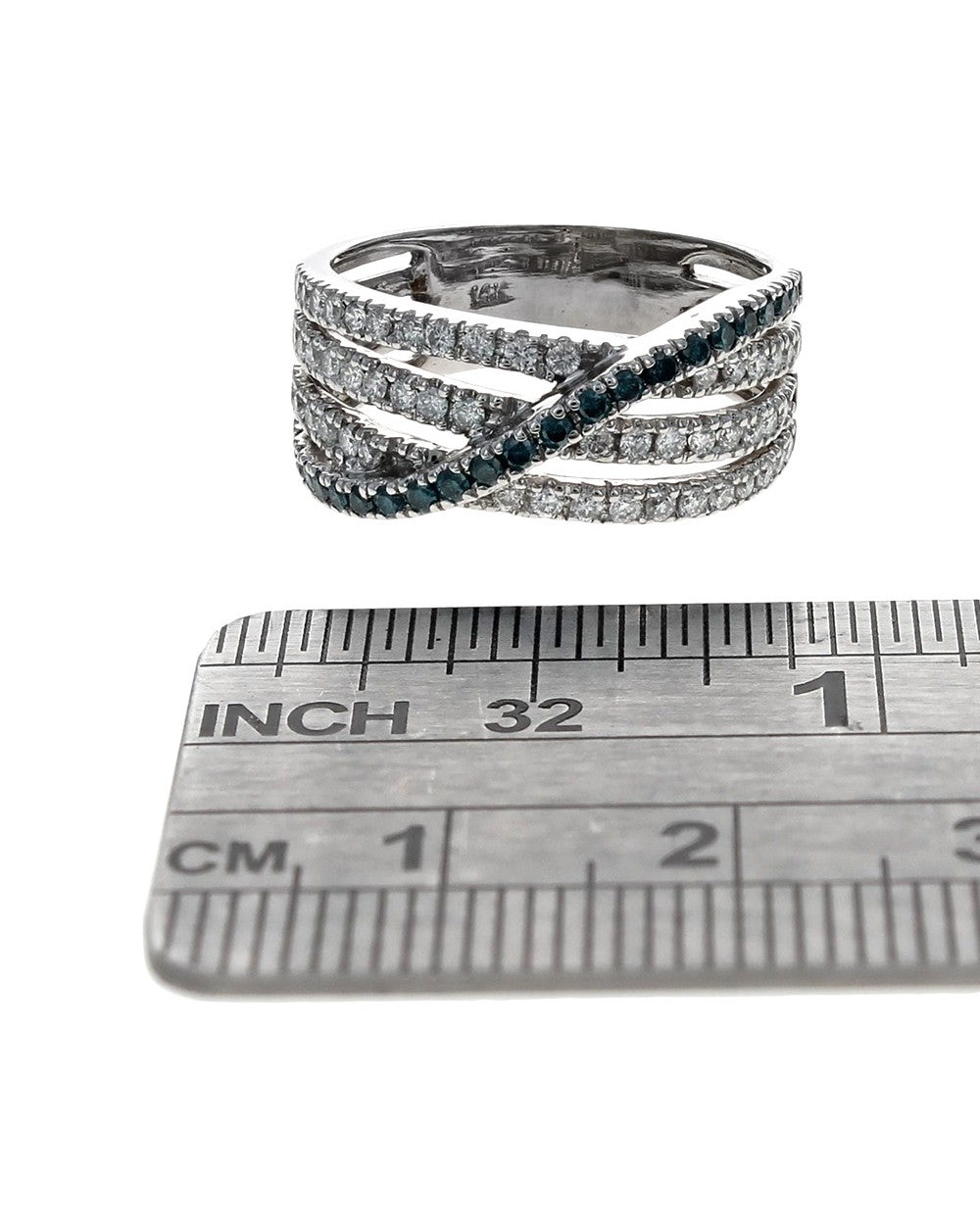 White and Blue Diamond Crossover Band