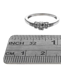 Triple Cluster Diamond Engagement Ring in White Gold