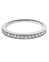 Diamond Milgrain Accent Tapered Band in White Gold