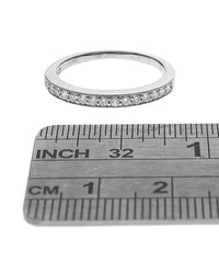 Diamond Milgrain Accent Tapered Band in White Gold