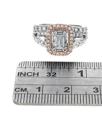 Emerald Cut, Round and Baguette Diamond Ring